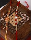 YouBella 2 Rakhi and 2 Greeting Card Combo for Brother, Rakhi Gift for Brother/bhaiyya/bhai (Style 1)